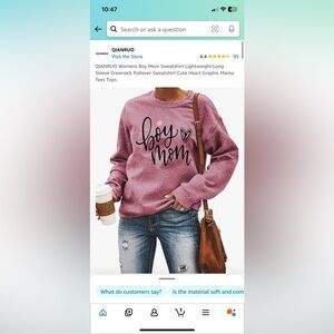 Amazon $21.99 never worn boy mom crewneck